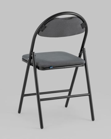 Стул складной Hagen велюр тёмно-серый каркас черный