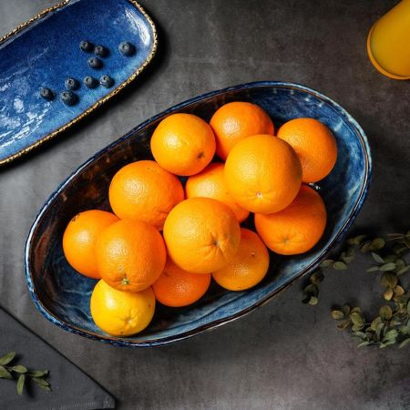 Блюдо овальное 44,5*27 см h10 см 4 л Aqua Blue Style Buffet P.L. [1]