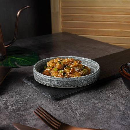 Тарелка с бортом d 14,3 см h2,5 см глазурь Glossy Stone Untouched Taiga P.L. Proff Cuisine [1]