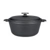 Кастрюля  4,7 л, d 24 см, h 13 см чугун с крышкой черная ИНДУКЦИЯ LAVA