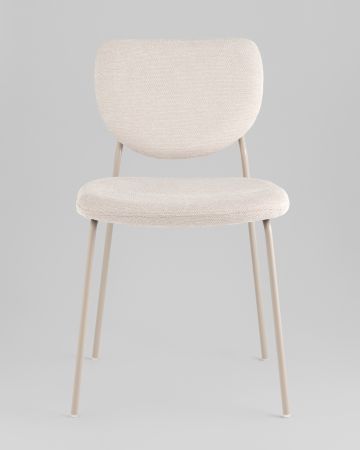 Стул обеденный Gigi шенилл бежевый кремовые ножки