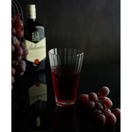 Стакан Хайбол 360 мл "Fire Optical" d 8,4 см h14 см оптические грани дно овал P.L. - BarWare [6]