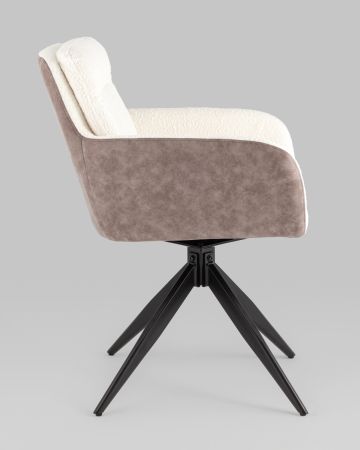 Стул обеденный Waldo молочный c бежевой экокожей