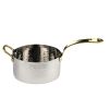 Кастрюля сотейник для подачи 10,5 см h5,3 см 450 мл Dents нерж. 2 ручки золото P.L. Proff Cuisine