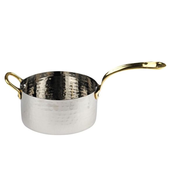 Кастрюля сотейник для подачи 12 см h5,9 см 640 мл Dents нерж. 2 ручки золото P.L. Proff Cuisine