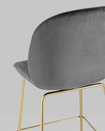Стул барный Beetle со спинкой серый