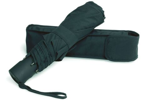 Зонт складной автомат черный, полиэстер