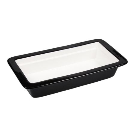 Гастроемкость 1/3 h65 мм фарфор 325*176*65 мм 4,5 л черная/белая P.L. Proff Cuisine