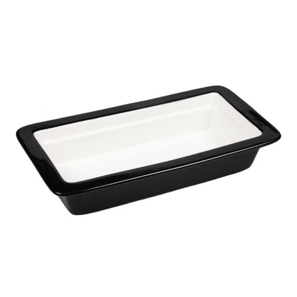 Гастроемкость 1/3 h65 мм фарфор 325*176*65 мм 4,5 л черная/белая P.L. Proff Cuisine