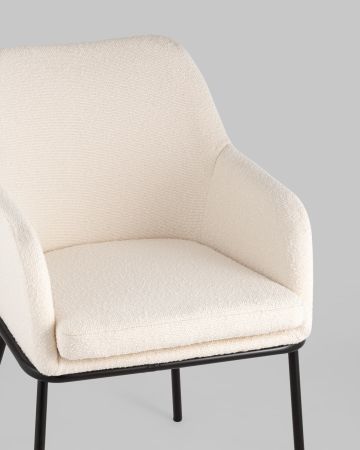 Стул Кози ткань букле молочный