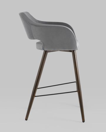 Стул барный Саймон велюр тёмно-серый