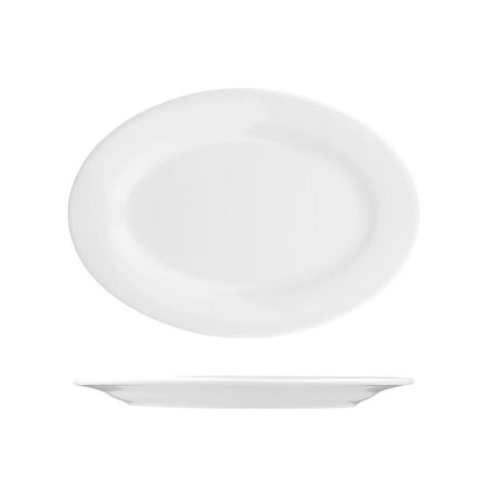 Блюдо овальное 20*14 см h1,5 см для закусок белое фарфор P.L. Proff Cuisine [10]