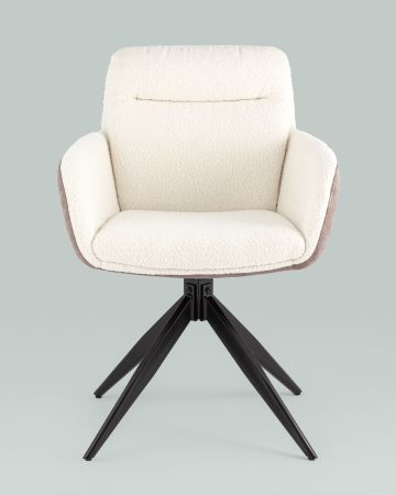 Стул обеденный Waldo молочный c бежевой экокожей