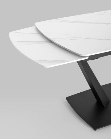 Стол обеденный Клео раскладной 120-180*80 керамика светлая