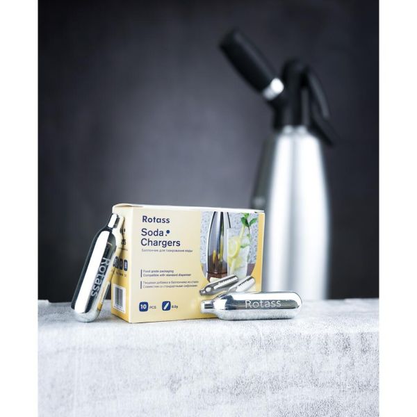 Баллончики для сифона для газирования воды (CO2) 10 шт/уп ROTASS
