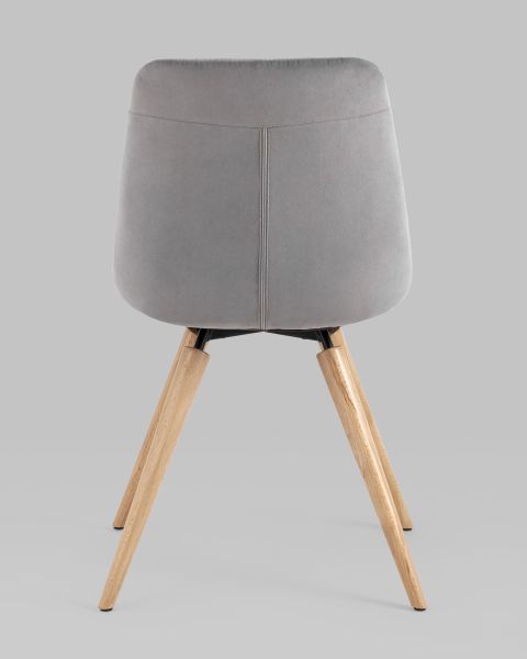 Стул Флекс на деревянных ножках велюр велютто серый