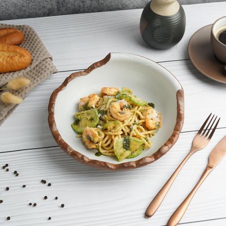 Салатник 650 мл d 22,5 см h6,5 см Crush White Matt New Brown Taiga P.L. [1]