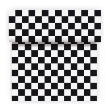 Скатерть в рулоне "Тет-а-тет" 0,4*24 м, 20 отрывов, чёрно-белая клетка, Airlaid, Garcia