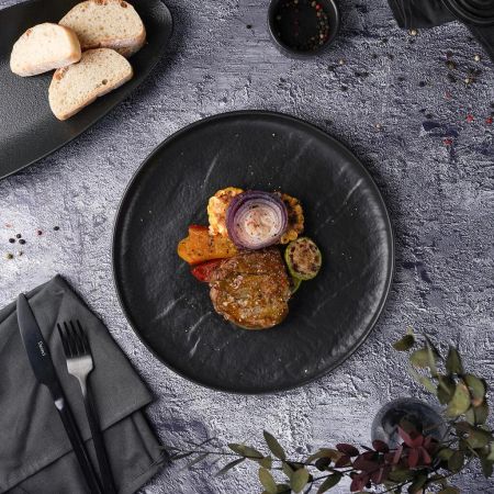 Тарелка с бортом d 27 см h3 см Black Raw Stellar P.L. Proff Cuisine [3]