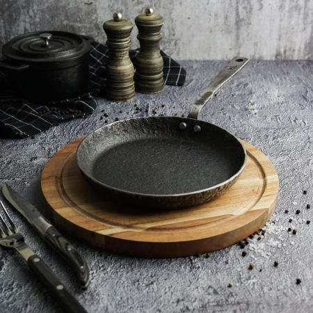 Сковорода для подачи 20 см h2,6 см круглая "Vintage Blued" углерод. сталь ИНДУКЦИЯ P.L.