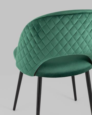 Стул Меган NEW велюр с ромбами зелёный