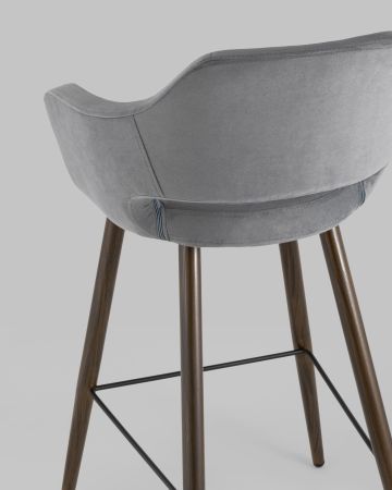 Стул барный Саймон велюр тёмно-серый