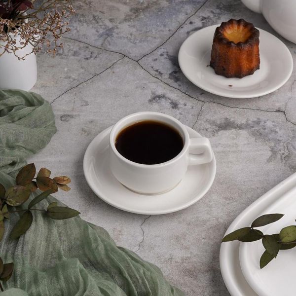 Кофейная пара 100 мл белая фарфор Stackable P.L. Proff Cuisine [6]