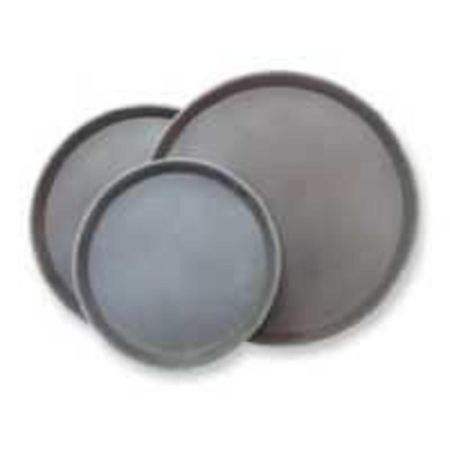 Поднос прорезиненный полностью 28 см круглый коричневый пластик P.L. - BarWare