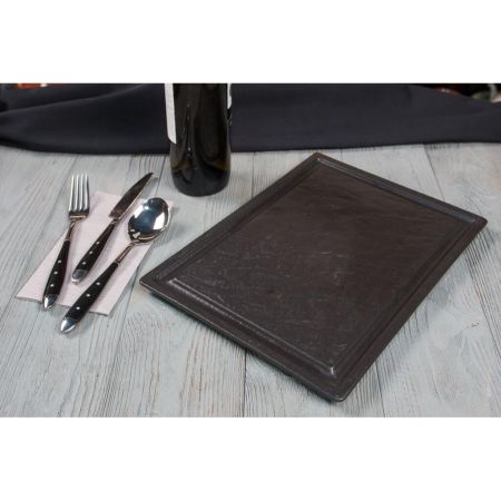 Блюдо прямоугольное 33*24 см h1,7 см для стейка Black Raw Stellar P.L. Proff Cuisine [1]