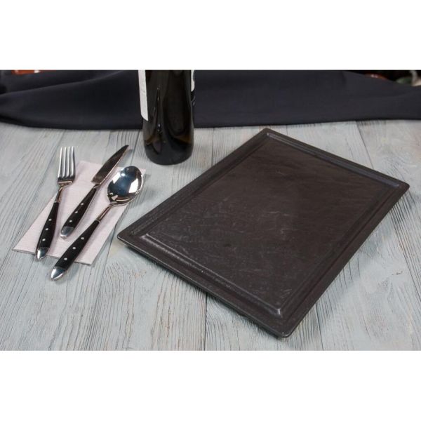 Блюдо прямоугольное 33*24 см h1,7 см для стейка Black Raw Stellar P.L. Proff Cuisine [1]
