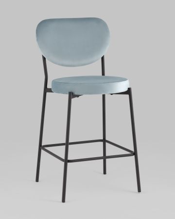 Стул полубарный Барбара NEW велюр серо-голубой