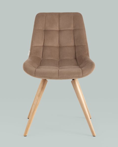 Стул Флекс на деревянных ножках велюр капучино