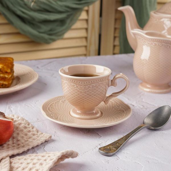 Кофейная пара 110 мл d 6,8 см h6,3 см Aristocrat Peach Tea Noble [6]