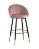 Стул барный Наоми велюр розовый
