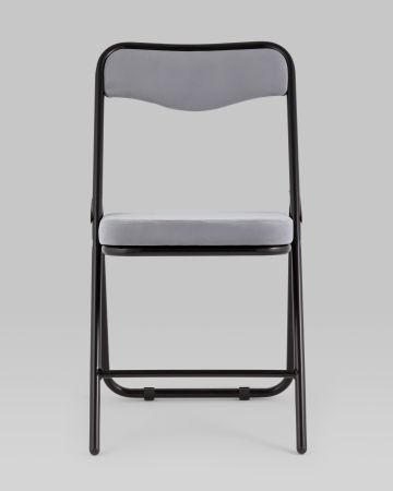 Складной стул Джонни велюр серый каркас черный матовый