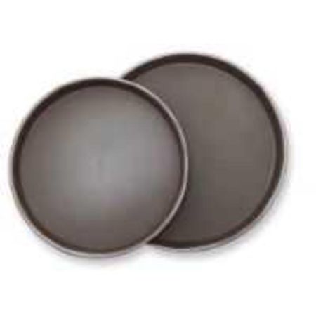 Поднос прорезиненный 36 см круглый коричневый пластик P.L. - BarWare