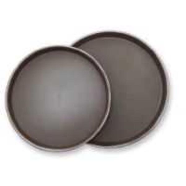 Поднос прорезиненный 36 см круглый коричневый пластик P.L. - BarWare