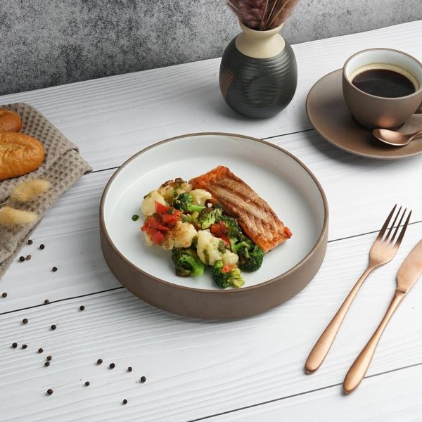 Салатник 600 мл d 22 cм h4,4 cм White Matt New Brown Taiga P.L. [4]