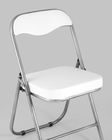 Стул складной мягкий ДЖОН металлик, белый