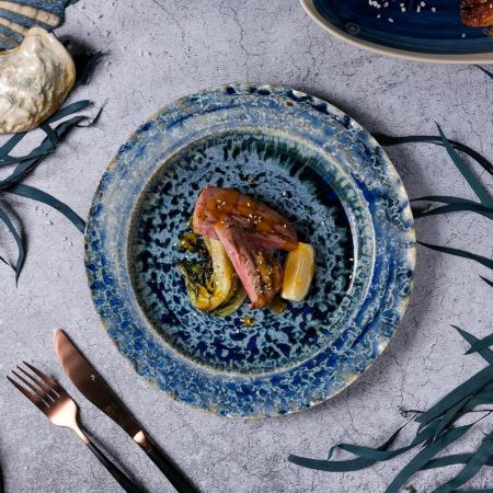 Тарелка d 28,5 см h3,5 см Frosty Velvet Northern Blue Frutti di Mare P.L. [1]