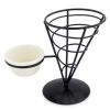 Корзинка для подачи Конус 12*16,4 см с подставкой для соусника черная металл P.L. Proff Cuisine