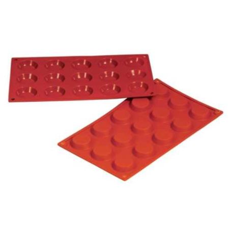 Форма кондитерская "Флан" 15 ячеек d 40 мм, h 13 мм силикон (30*17,5 см) P.L.