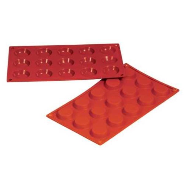 Форма кондитерская "Флан" 15 ячеек d 40 мм, h 13 мм силикон (30*17,5 см) P.L.