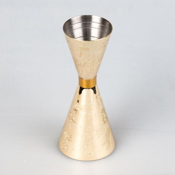 Джиггер 25/50 мл нерж. золото с рисунком B'Guys P.L.- Barbossa