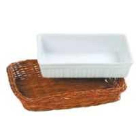 Блюдо для подачи и запекания 17,5*11,5 см h3,5 см фарфор с плетен. подстав. "Ля Шеф" P.L.