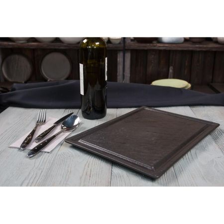 Блюдо прямоугольное 33*24 см h1,7 см для стейка Black Raw Stellar P.L. Proff Cuisine [1]