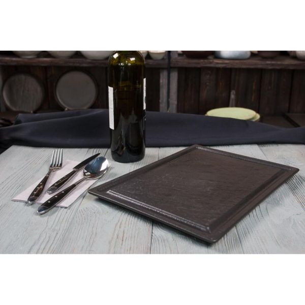 Блюдо прямоугольное 33*24 см h1,7 см для стейка Black Raw Stellar P.L. Proff Cuisine [1]