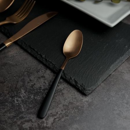 Ложка чайная 16,1 см ручка матовый черный, медь PVD Provence P.L. [12]