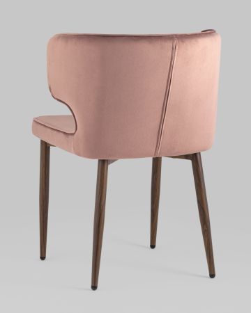 Стул Матео велюр пыльно-розовый ножки дерево