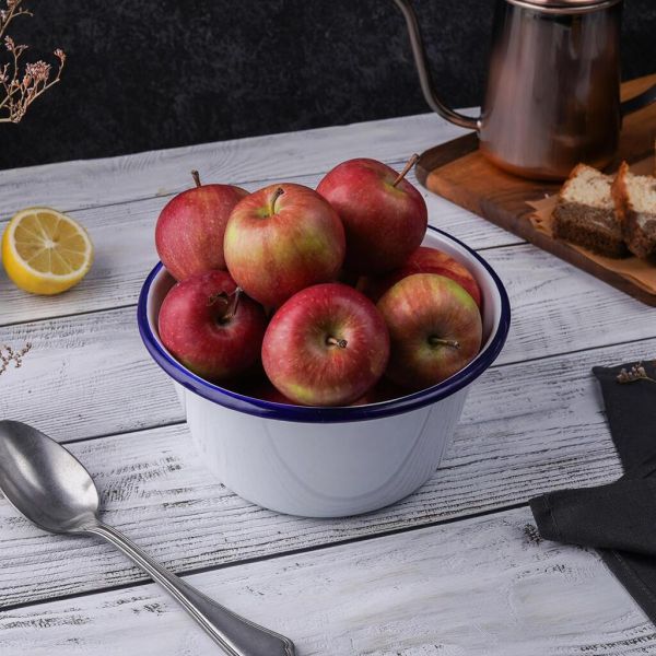 Салатник 1500 мл d 18,6 см h9,4 см Blue Rim эмалированая сталь SUNNEX [1]